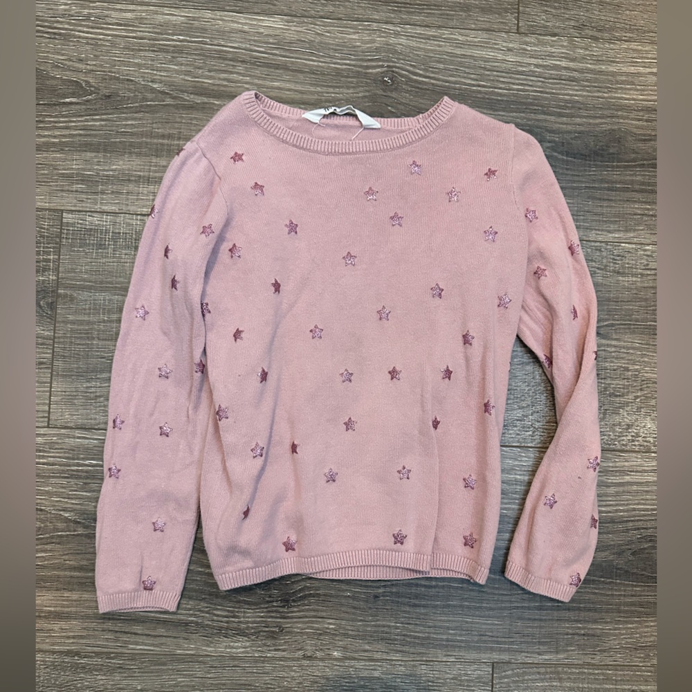 H&M 4-6 Charming Pink Star Sweater